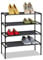 Relaxdays Stoff Schuhregal Stecksystem, 4 Ebenen, für 12 Paar Schuhe, Schuhständer hoch, HxBxT 68 x 62 x 28 cm, schwarz