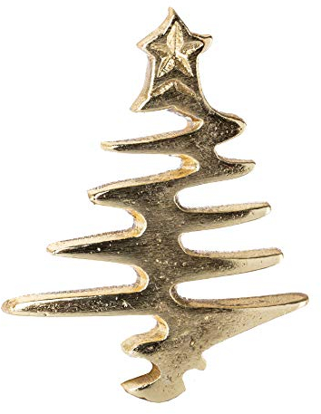 creativ home Aluminium Baum Kerzen - Pin. 7cm. Set mit 4 Kerzenstecker, Bäumen. Kerzenverzierung in Gold