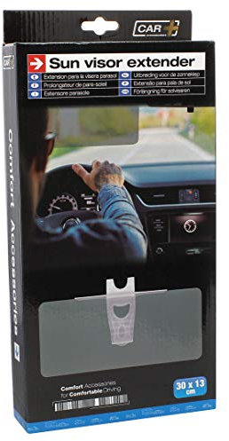 S SUMEX Extensión para Visera de Coche de 30 cm x 13 cm, Protector con Clip para Sol de Acrilico Reforzado. Anti Rayos UV, Protector del Deslumbramiento
