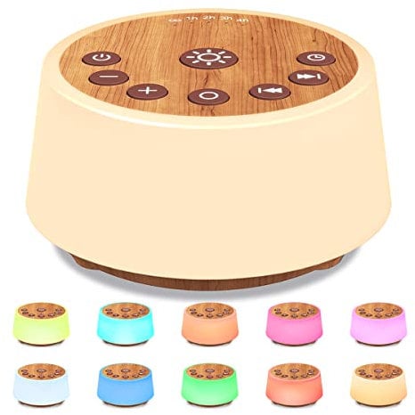 Color Noise Sound Machines with 10 Colors Night Light 25 Soothing Sounds Sleep White Noise Machine 32 Volume Levels Adjustable Brightness 5 Timers Memory Function Everyone