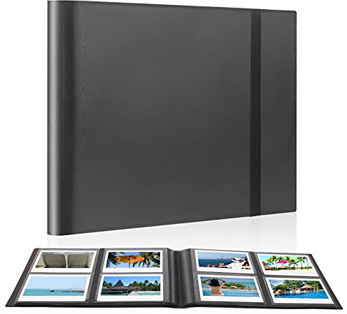 Fotoalbum mit 160 Taschen für Fujifilm Instax Wide 300, Polaroid OneStep 2–160 Taschen, kompatibel mit Polaroid POP, Originals 600 Kamera, 8,9 x 11,4 cm (3,5 x 4,5 Zoll) Film (schwarz)