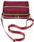 YANAIER Damen Umhängetasche Klein Mini Bag Sling Tasche Handtasche Frauen Mädchen Tasche mit Vielen Praktischen Taschen Nylon Schultertasche Dunkelrot
