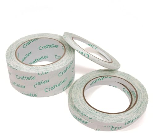 Craftelier - Set mit 4 Rollen doppelseitiges Schaumstoffklebeband in verschiedenen Größen zum Basteln | Perfekt zum Kleben von Papier, Kartonbögen, Fotos und anderen Materialien - Farbe Weiß