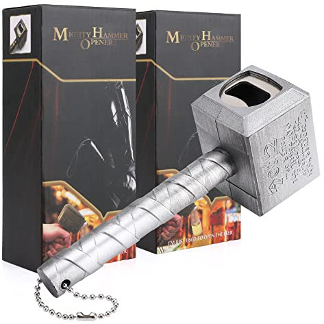 Abrebotellas Lmaytech Abridor de botellas de cerveza mejorado con imán, regalos de cerveza para hombres, marido, papá, novio (plata, 2 unidades)