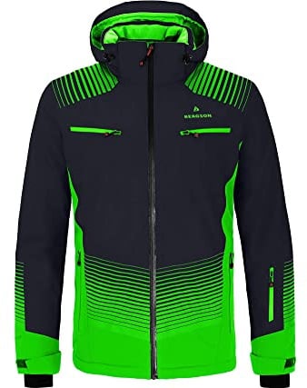 Bergson TAAVI | Herren Skijacke - Normal-/Kurz-/Langgrößen, wasserdicht (20.000 mm) & verschweißte Nähte, Winddicht & atmungsaktiv (20.000 g/m²), Unterarm-Ventilation, warm wattiert (120g/80g), Elast