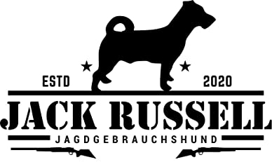 siviwonder Jack Russell Aufkleber Auto Hund Jäger Jagd Pointer Sticker Jagdgebrauchshund Farbe Schwarz, Größe 20cm