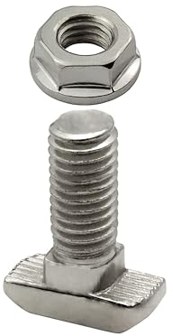 Hammerschraube T-Schraube M8 20mm Nut 8 für Aluprofil 40-er 10 Stück + Mutter