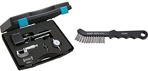 HAZET 4968/3 Bremsenpruef-Werkzeugsatz & Bremssattelbürste | Schmale Ausführung, Kunststoff-Griff mit Aufhängebohrung | zum entfernen von hartnäckigem Bremsstaub und Schmutz im Scheibenbremssattel