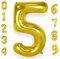 AULE Luftballon Zahl 5 Gold: XXL 101 cm Folienballon Geburtstag Gold 5 Jahre Zahlen 40 Zoll Helium Ballon Kinder Junge Mädchen Zahlenballon für Babyparty Jubiläum Deko