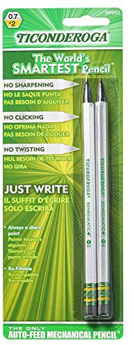 Ticonderoga Sensematic Druckbleistift, 0,7 mm Mine, Silber, 2 Stück