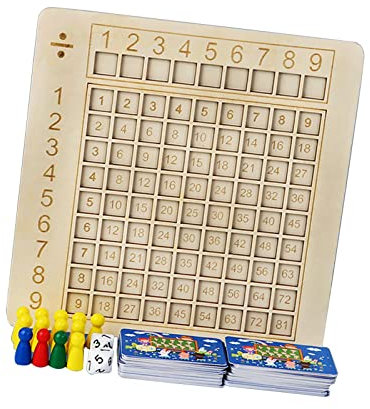 Amagogo 1x1 Lernen Spiel Multiplikationsbräda Montessori Multiplikations, Einmaleins Holzrechenbrett Mathe Lernen, Lernspiel zum Spielerischen für Kinder Schüler Spielen mit 100 Multiplikation Karten