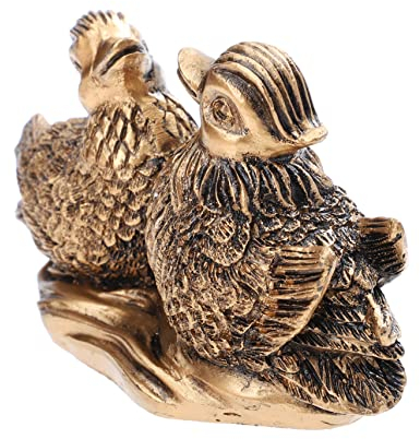 DOITOOL Dekorative Entenfigur Retro Feng Shui Statue Für Garten Zuhause Und Büro Kreatives Liebesvögel Ornament Mit Feiner Handwerkskunst Für Freunde Und Kollegen