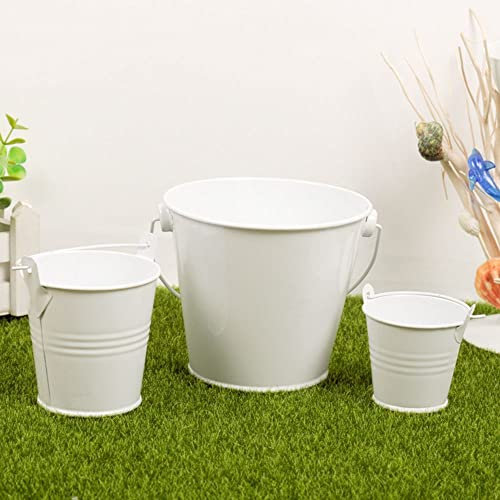 Mini Eimer Eimerchen Geschenk Box Kleine Eimer Deko Mit Tragegriff Bunt Kleine Metalleimer Mini Blumentopf Garten Container mit Henke für Party Hochzeit Süßigkeiten Bonbons Tischdeko 3Pcs