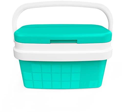 COM-FORT HOUSE - Nevera Portátil con Asa Rígida - Porta Alimentos para Camping, Playa, Acampada - Nevera Color Pasto Verde - Capacidad 16L