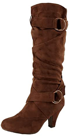 Stivali Alti sopra Il Ginocchio Stivali Equitazione Bambina 33 Stivali Moto Racing 40 Stivali Donna Invernali con Tacco da Donna Platform Elasticizzati Ciabatte Donna estive Eleganti Marrone-b 41