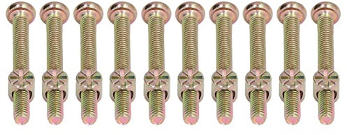 Set di Viti per Lettino per Bambini Set di Viti Esagonali in Acciaio Inossidabile Zincato per Uso Ampio Set di 10 Viti per Presepe M6 Fissaggio Fisso per Mobili (M6*40 mm)