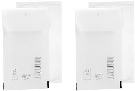 10 Luftpolsterumschläge Polsterumschlag Versandtaschen Bantex A1 (175 x 120 mm) 11/A, Weiß, mit Selbstklebeverschluss, 400123100 (Packung mit 2)