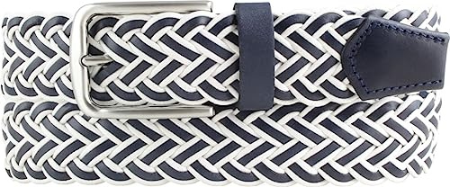 BELTINGER Flecht-Gürtel aus Leder 3,5 cm | Flecht-Ledergürtel für Damen Herren 35mm | Geflochtener Gürtel mit silberner Schließe