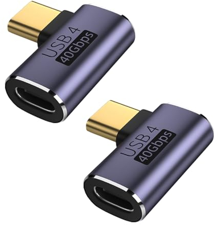 AOUZOVLI 2pcs USB C Winkel Winkelstecker 90 Grad USB-C Winkelstecker 90 Grad Kabel Adapter VerläNgerung Winkel