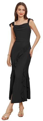 GRACE KARIN Damen Ärmellose Meerjungfrauen Saum Abendkleid Elegantes Cocktailkleid Schwarz Größe 40