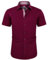 J.VER Herren Hemd Kurzarm Freizeithemd mit Tasche Regular fit Businesshemd Bügelleichte Oberteile Männer Modern,Bordeaux,M