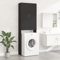 Gecheer Washing Machine Cabinet Over Toilet Cabinet Freestanding Washing Machine Rack with 2 Doors and 3 Shelves Bathroom Laundry Storage Organiser Cupboard Black 64x25.5x190 cm 2