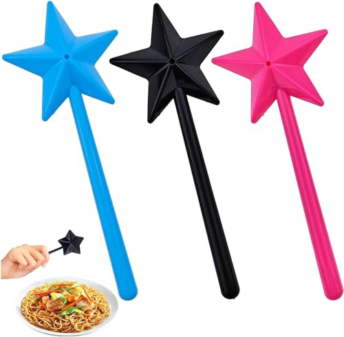 3 Pack Wand Salt and Pepper Shakers, Fairy Wand Salt, and Pepper Shakers, Pentagram Shape Salt Dispenser with 3 Holes, Refillable Pentagram Shape Salt Dispenser with Holes Kitchen Accessories
