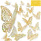 Geyeelo 60 Pcs 3D Schmetterlinge Deko Schmetterling Wanddeko Aufkleber mit glänzenden Silber Schmetterling Abziehbilder
