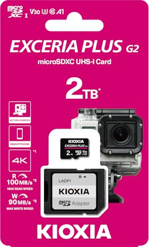 KIOXIA Micro SD 2TB EXCERIA Plus G2 UHS-I C10 avec Adaptateur