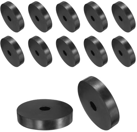 QUARKZMAN 12 Stück Gummi Unterlegscheiben Gummispacer Distanzhülsen 50mm OD 10mm ID 10mm Höhe Runde Antivibrations Spacer Gummibuchsen Dichtungen Dicke Gummischeiben für Haus Auto Zubehör