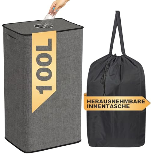 CATCHLUCK Pfandflaschen Sammelbehälter, Leergut mit Deckel Pfandflaschen Behälter Platzsparender Flaschensammler (Grau)