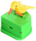 Automatischer Zahnstocherspender, Push-Typ Funny Bird-Zahnpick-Spender, 3,5x3x3.4 Kunststoff-Zahnpick-Halter mit einer Zahnstochkiste, tragbarer Zahnstocherhalterspender, gelb und grün