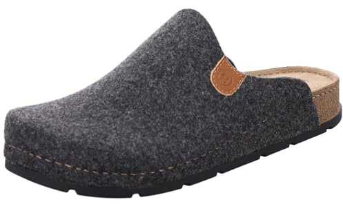 Rohde Herren Pantoffel Memoryfußbett Hausschuh recycelter Softfilz H.Soave 6751, Größe:43 EU, Farbe:Grau