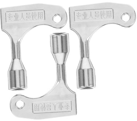 OKUMEYR 3pcs Trash Can Key Trash Bins Universal Lock Key Outdoor Trash Can Lock Key Cabinet Triangle Spanner Key Triangle Socket Key Utility Key Radiator Air Key Alloy Silver
