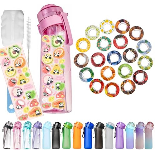 Personalizado Botella de Agua Deportiva de 650 ml con Pajita, Botella de Agua Motivacional de 650 ml, Botella con cápsulas de pods, Prueba Fugas, Sin BPA, para Niño, Adulto, Gimnasio