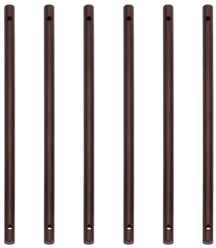 BENECREAT 6PCS Wooden Dowels with Two Holes, 11.8inch Black Round Wooden Rod Sticks for Crafts and Cake Dowels and Flag Making DIY Hardwood Craft, Hole: 5.5mm