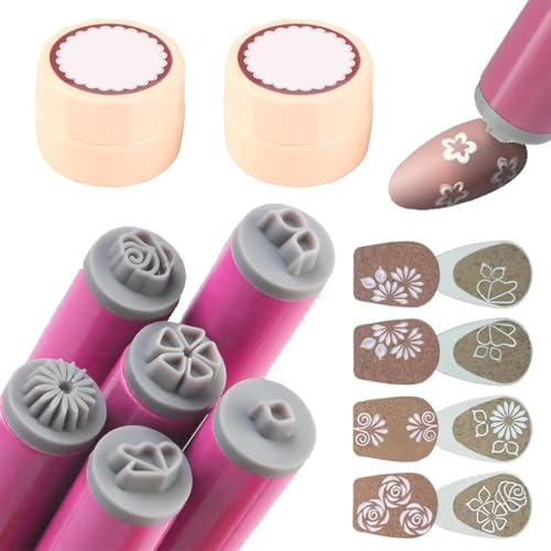 EIH1 8 Stück Nagelkunst-Stempel-Stift-Set DIY-Nagelkunst-Stempelstift Nagelkunst-Stempelstift Nagelkunst-Stempel-Set für Mädchen und Frauen Nagel-Graffiti-Nagelkunst