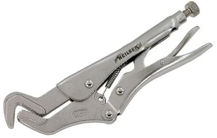 Neilsen CT6102 Parrot Nose Locking Pliers | Heavy Duty Sawtooth Jaws, Adjustable 6-32mm, 210mm Length, Knurled Adjustment Screw for Improved Grip