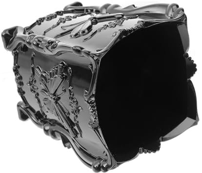BESPORTBLE Acrylic Makeup Brush Holder Pot with Butterfly Carved Design Chic Cosmetic Organizer for Makeup Brushes and Items Scratch-resistant Storage Black