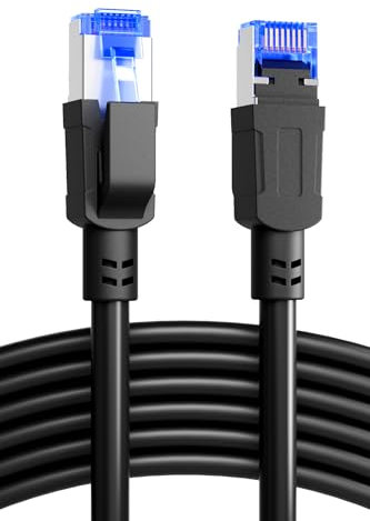 Ercielook lan kabel CAT8 Hochgeschwindigkeits - 7,5m Netzwerkkabel für den Außen- und Innenbereich, 40 Gbit/s lankabelverlaengerung für Router/Gaming/Modem