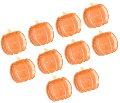 Jiuvaso 10 Piatti di Carta a Forma di Zucca di Halloween per Servire E per Le Feste, 9 Pollici Arancione