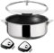 Cuisinox - Eclipse - Sauteuse 24 cm revêtement céramique - Fond encapsulé - Compatible tous feux dont induction - Acier inoxydable 18/10 - Finition miroir - Couvercle - Anses amovibles