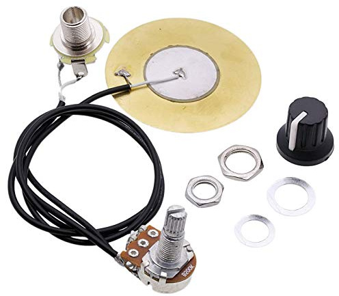 LUJIAXI 50 mm Gitarren-Tonabnehmer, Piezowandler, vorverdrahteter Verstärker mit 6,35 mm Ausgang für Akustikgitarre, Ukulelen-Box