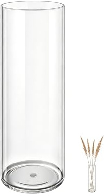 MELEJIA Acryl Blumenvase, Shatterfeste Vase, Bruchsichere Transparente Zylindervase, Acryl Vasen zur Dekoration, Vase für Hochzeiten, Wohnzimmer, Büro, Hausdekoration-10 cm Durchmesser x 40 cm Hoch