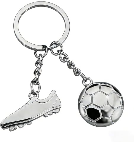 Wcawnlt Porte-Clés de Football Métal Design Ballon Cool et Lustig, Porte Clef Foot Accessoire Cadeau Personnalise Homme Garçon Teenager Sport pour Anniversaire Party Quotidien