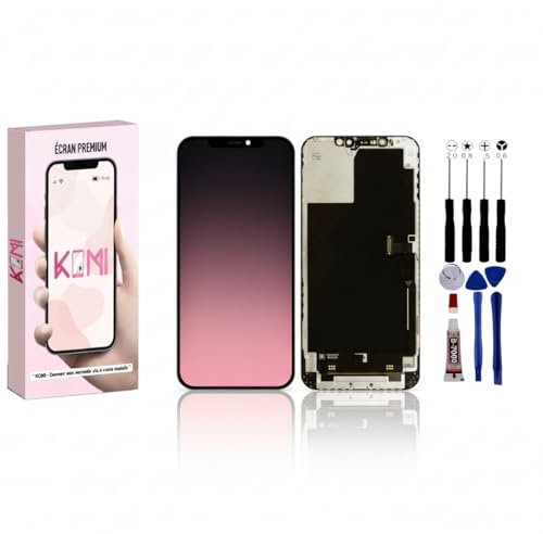 KOMI Écran LCD Complet pour iPhone 12 Pro Max – Vitre Tactile + Affichage – Compatible – Kit de Réparation Inclus