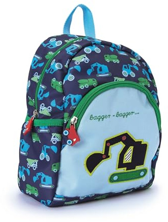 Familando Kinder Rucksack Die Spiegelburg BAGGER für Kinder ab 2 Jahren; ergonomisch, stabil & leicht mit Brustgurt