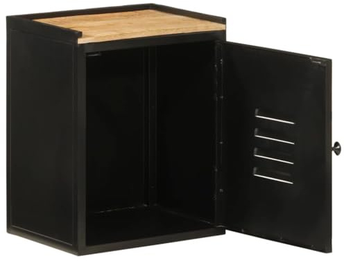 RCODSSK Bathroom Cabinet 40x30x50 cm with Metal Handle, Iron and Solid Mango Wood Bathroom Storage Cabinet for Toiletries, Small with Ample Space