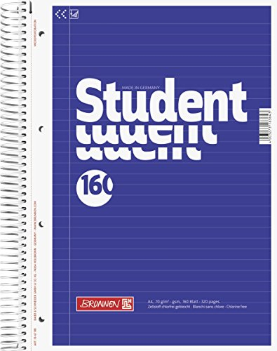 Brunnen 1067981 Notizblock / Collegeblock Student (A4, liniert 70 g/m², 160 Blatt)