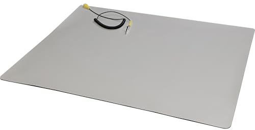 InLine Antistatik Arbeitsmatte, 50x60 cm, ESD Schutz, ableitfähige PVC-Oberfläche, inkl. Spiralkabel mit Krokodilklemme – für Elektronikarbeiten, 55553M